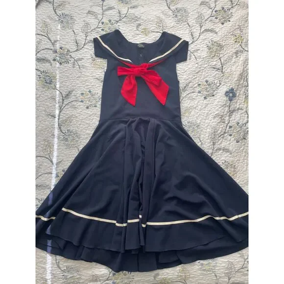 ✨ Vintage Chic “Sweet Sails” Navy Sailor Swing Dress – Size 3XL ✨ - Picture 7 of 10